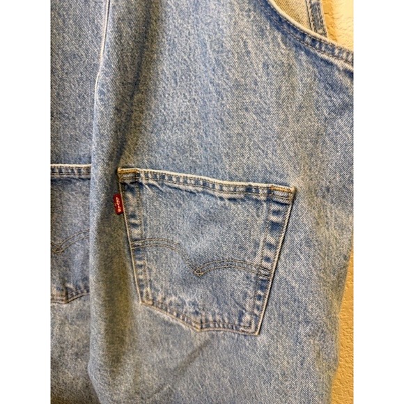 Levis Denim Overalls Light Wash Two Horse Brand Workwear Dungarees Blue Sz M - Picture 7 of 11